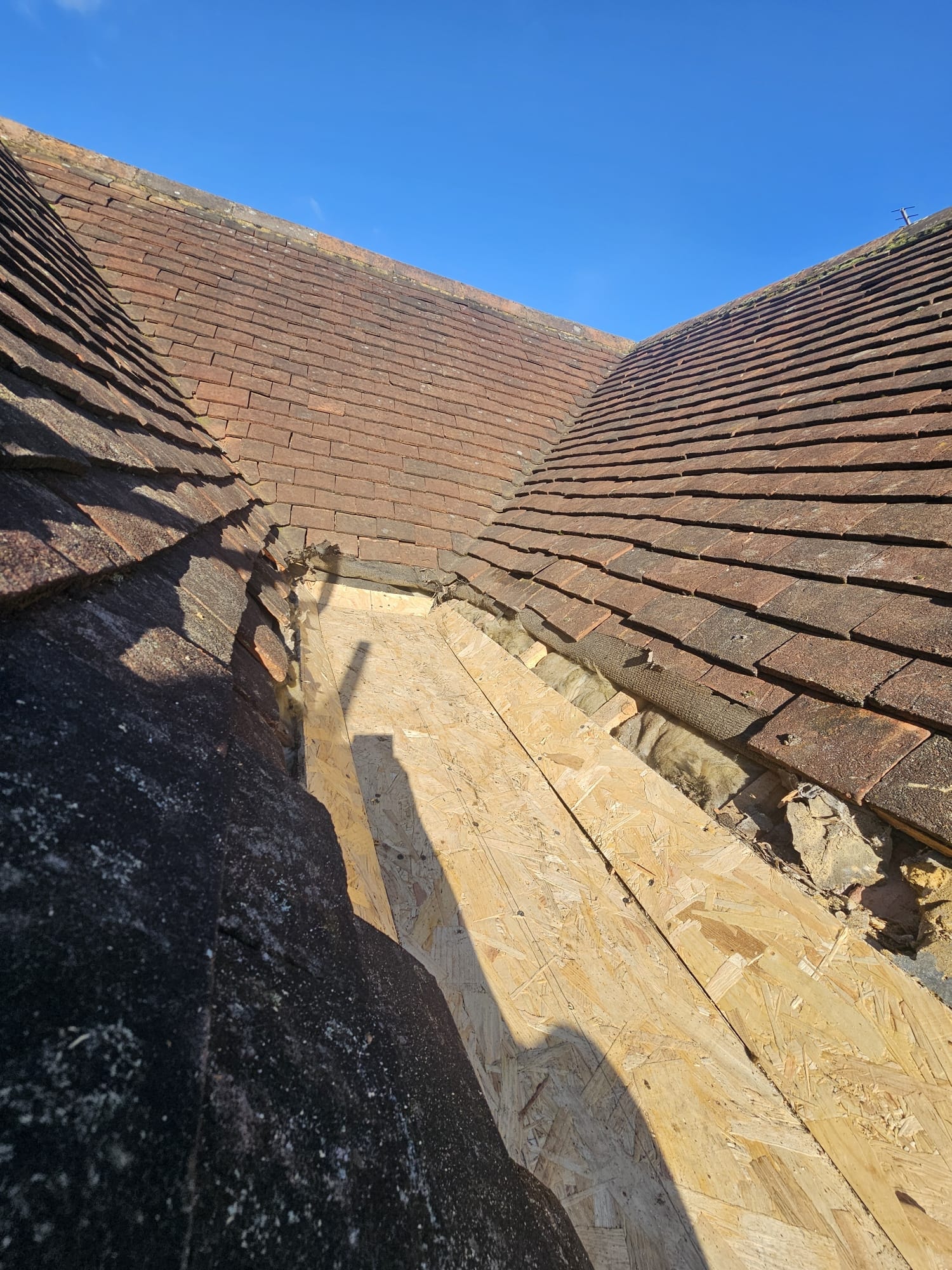 OSB board repair on gulley valley